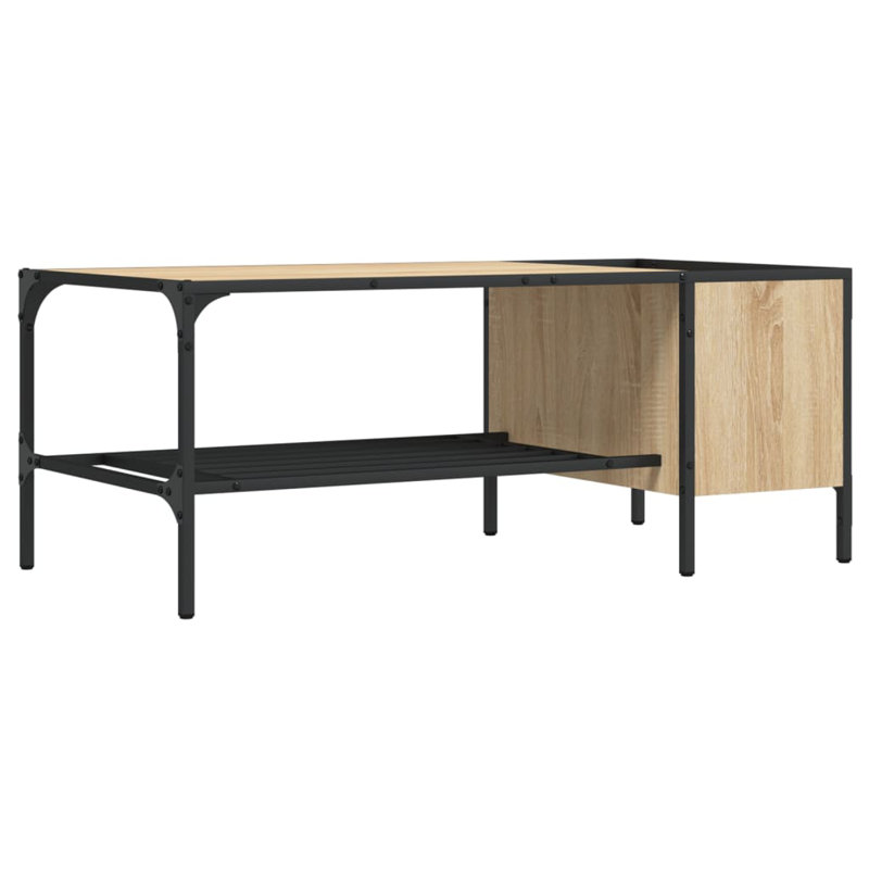 Nyzere Four Leg Coffee Table with Storage, Sonoma Oak