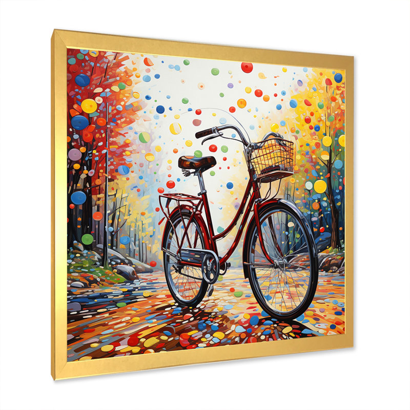 Bicycle Pedals Of Time II - Transportation Canvas Art Print, H 16 po x l 16 po x P 1 po, Cadre doré à une seule photo