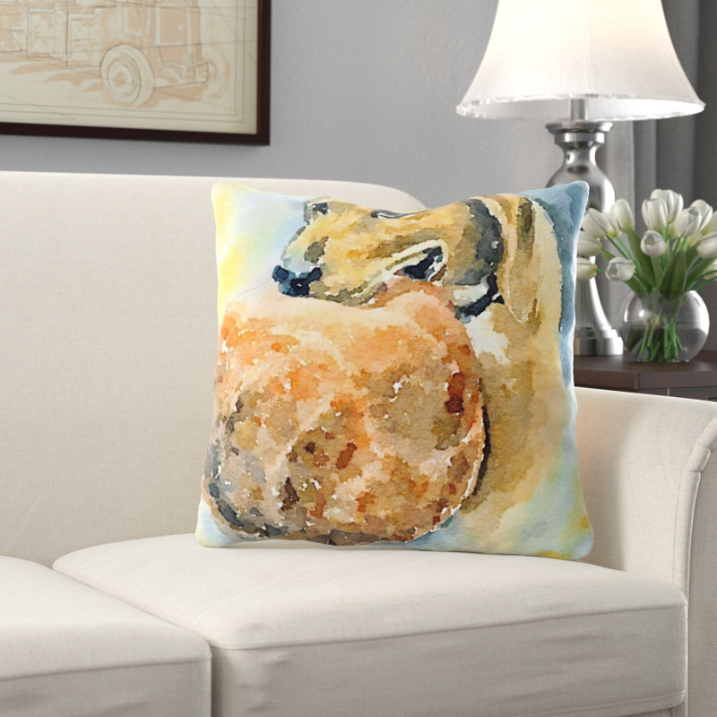 Housse de coussin d'extérieur carré Alderson Beagle, Microsuède, Intérieur 