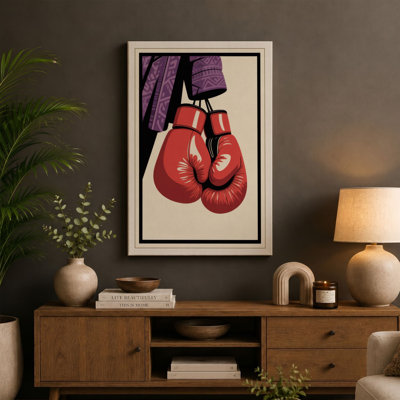 Boxing Gloves & Robe Vintage - Wrapped Canvas