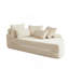 Canapé-lit 78,5 pouces en velours côtelé semi-circulaire 2 en 1, avec coussin pour le cou et cinq coussins décoratifs dans le salon-59625626-59625631
