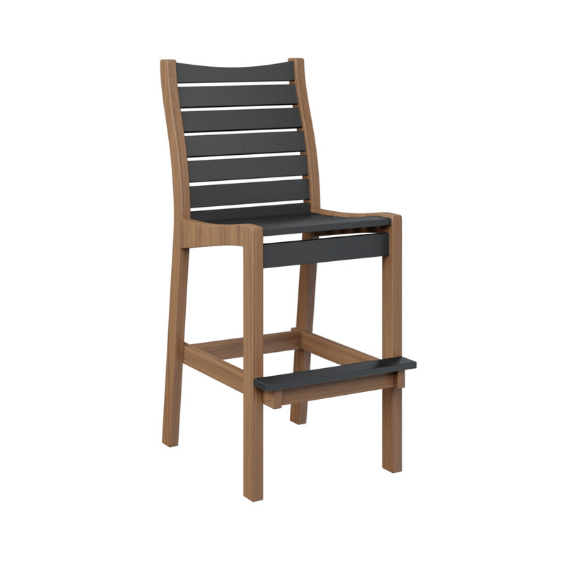 Bristol Outdoor Bar Stool, Antique Mahogany, Black