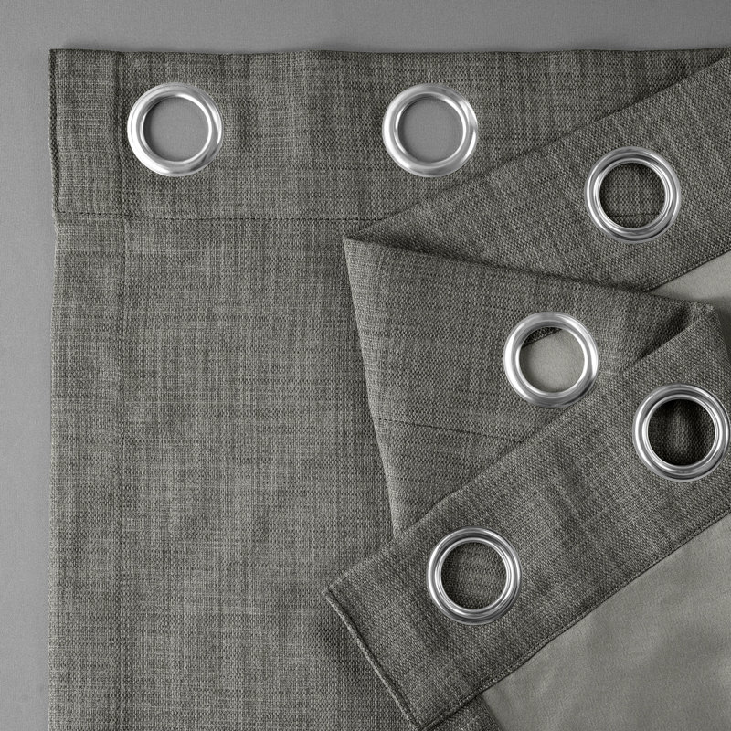 Oneridge Room Darkening Faux Linen Single Curtain Panel, 50" W x 108" L, Blazer Gray