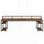 Bureau double 78,74 po avec tablettes de rangement