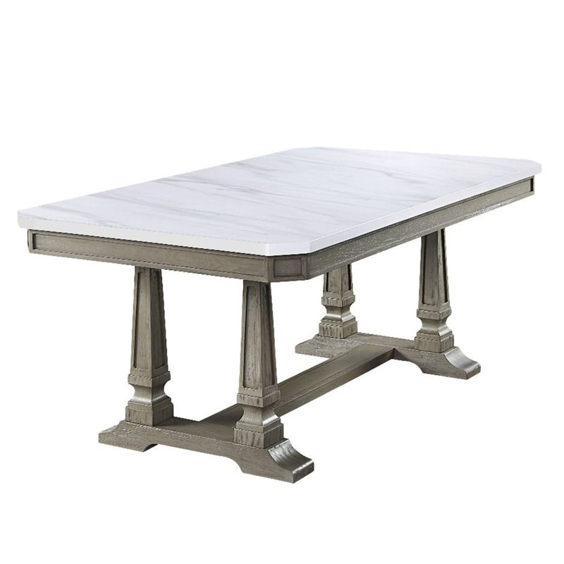 Arbenor Rectangular Faux Marble Top Dining Table