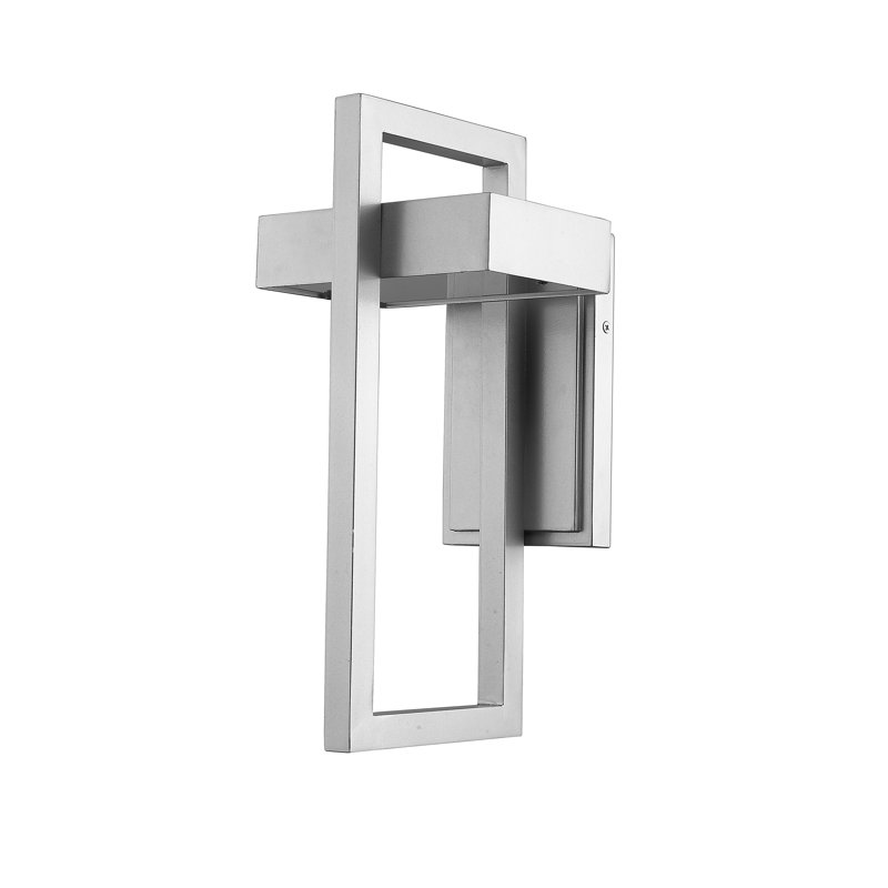 Giddens Integrated LED Frosted Glass Outdoor Flush Mount, Silver, 15" H x 7.12" W x 7.5" D