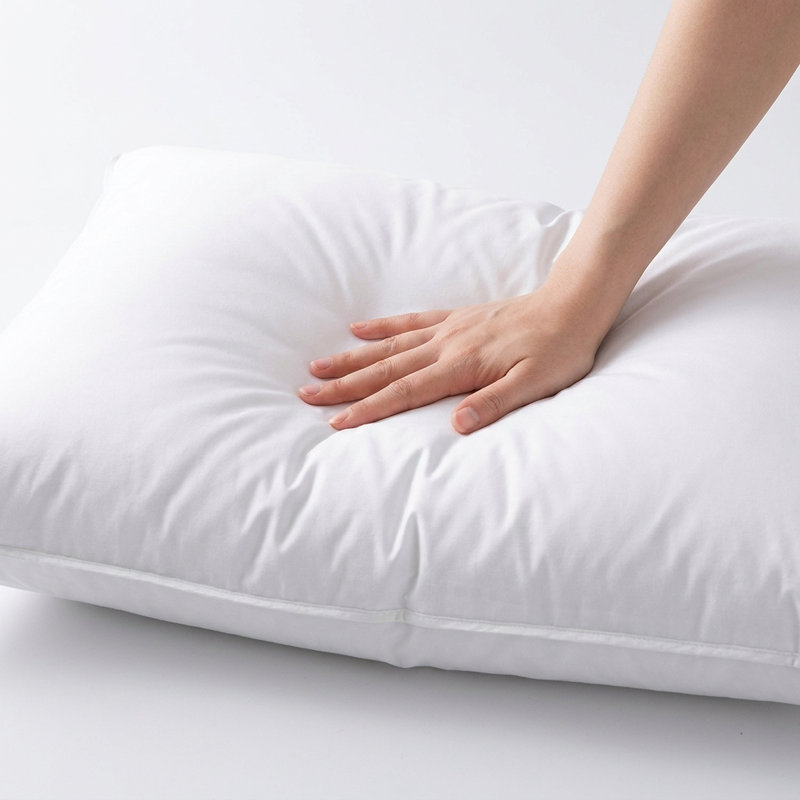 Luxury High-End Queen Size Goose Down Pillow With Cotton Cover, Queen, Individual
