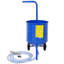 Ensemble de sablage à siphon de 22,7 kg (50 lb), 34,8 x 33 x 68,6 cm (13,7 x 13 x 27 pouces), acier, 1 ensemble, machine de sablage abrasive portable, bleue, avec tuyau de 3 m (9,8 pi), pistolet de sablage en aluminium moulé, pour le décapage de la peinture et l'élimination de la rouille superficielle.