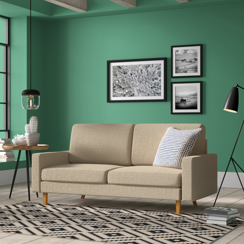 Canapé à accoudoirs carrés de 70 po, Beige