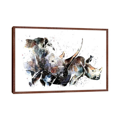 Double Trouble Rhinos - Painting on Canvas