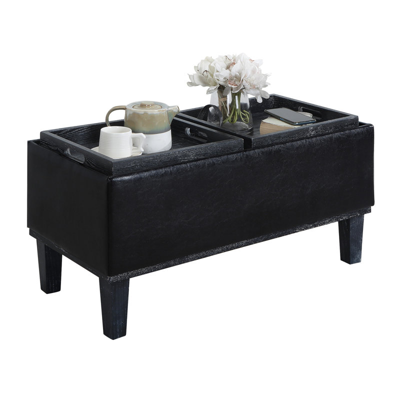 Esmee 34.5'' Wide Rectangle Storage Ottoman with Reversible Tray