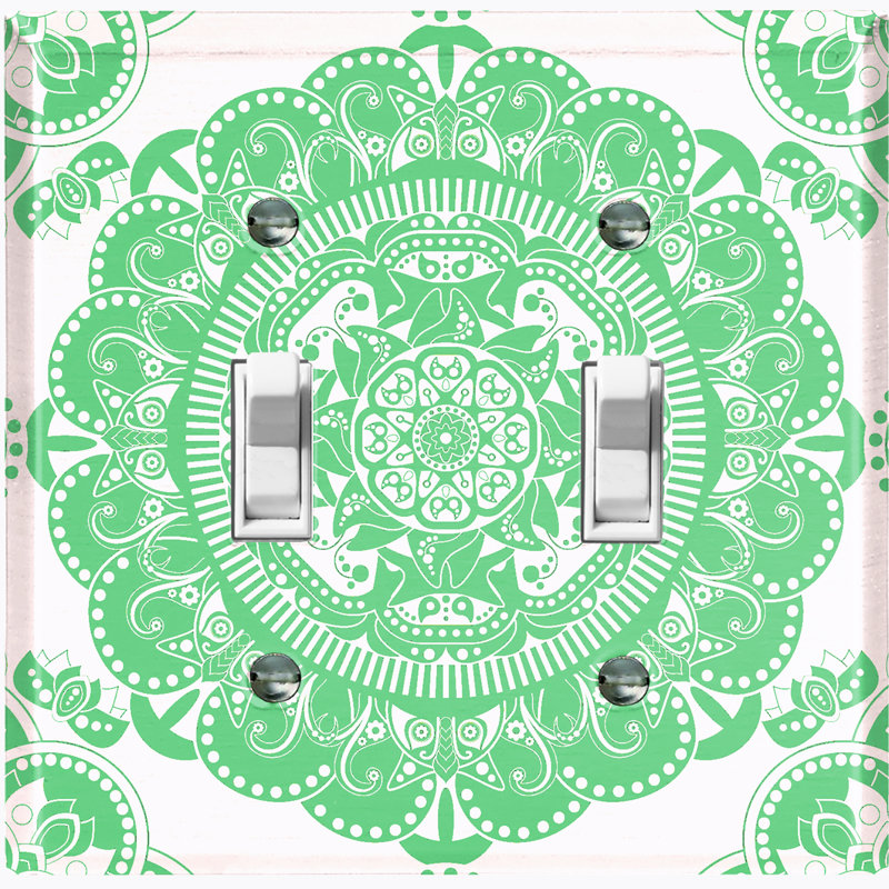 Patterned 2 - Gang Toggle Light Switch Standard Wall Plate