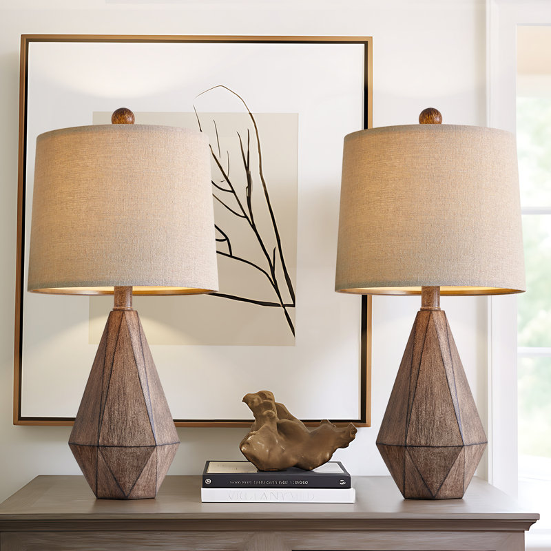Alexei 20.25＂resin farmhouse table lamp set,living room,bedroom,office,study,traditional lamp