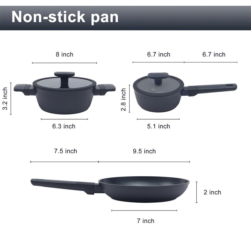 3 - Piece Non-Stick Ceramic Cookware Set
