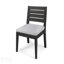 Chaise de salle à manger d'extérieur sans accoudoirs en bois d'acacia avec coussins confortables, gris sablé foncé et gris clair-185060635