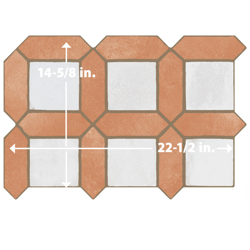 Picket Arenta 14-5/8 In. X 22-1/2 In. Porcelain Floor And Wall Tile, Brown/Blue