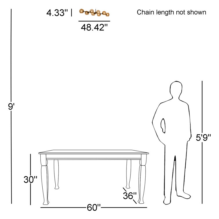 Toyin 8-Light Modern Linear Kitchen Island Pendant