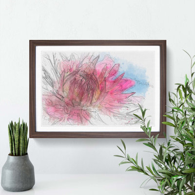 Pink Flower in Abstract - Framed Print