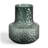 7" Green Faceted Glass Table Vase