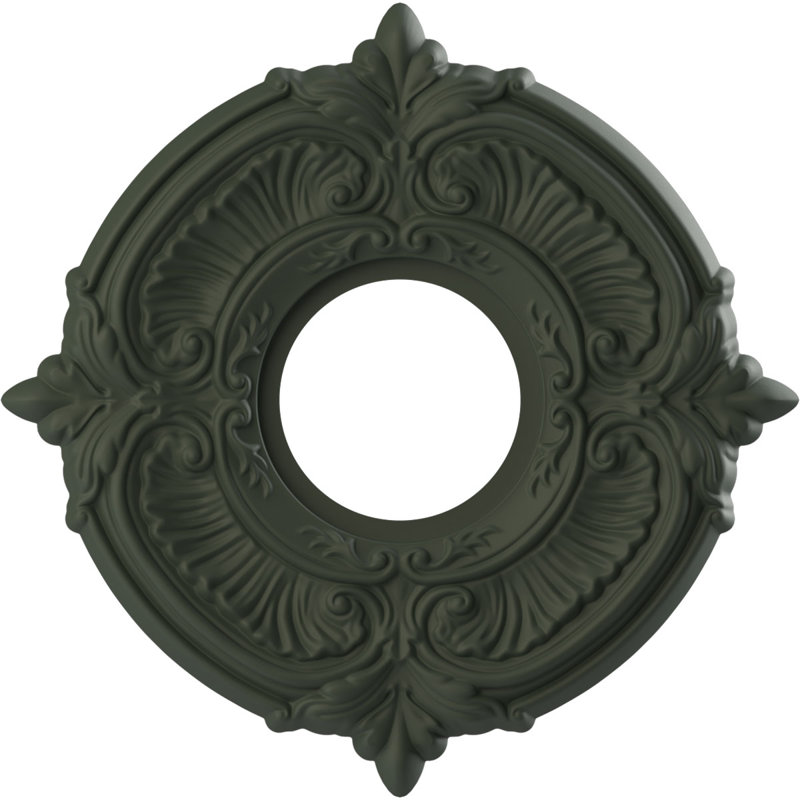 Attica Thermoformed PVC Ceiling Medallion, Satin Blossom White, 10" H x 10" W x 0.75" D