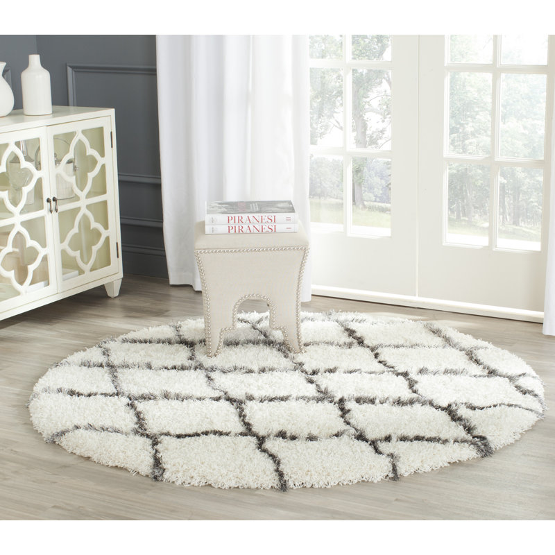 Sg-Msg-Moroccan Shag Performance Geometric Rug, Round 7'