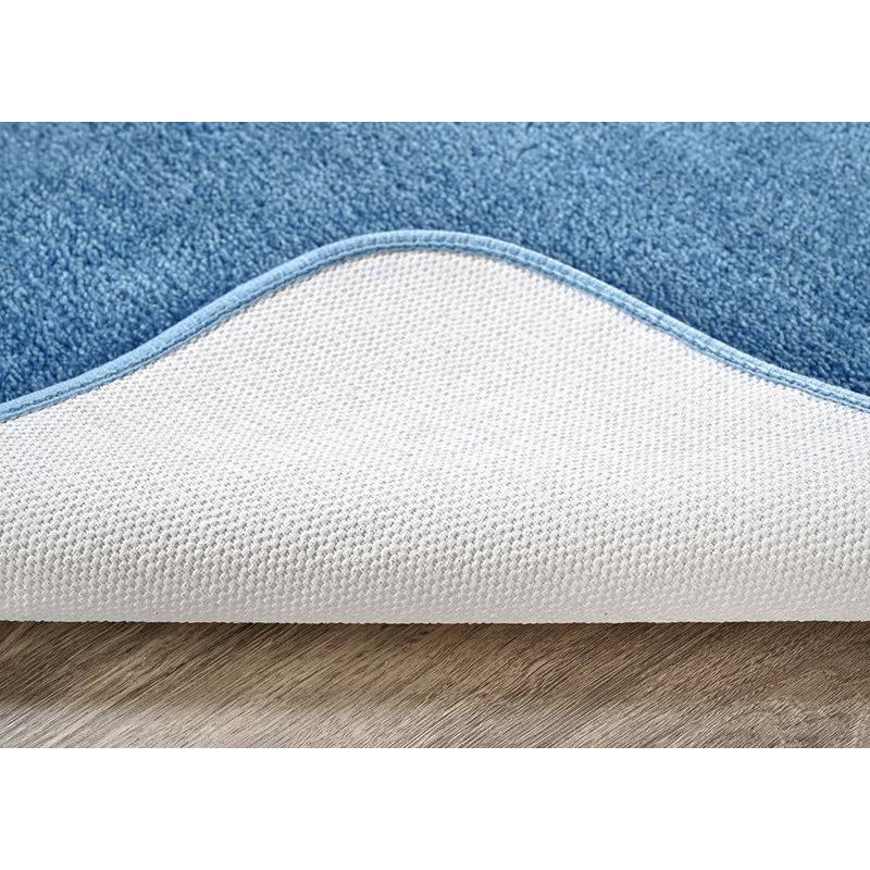 Mccluney Traditional Nylon 2 Piece Bath Rug Set with Non-Slip Backing, Blue