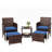5 Pieces Outdoor Wicker Patio Conversation Set With Cushions And Ottoman-855094273