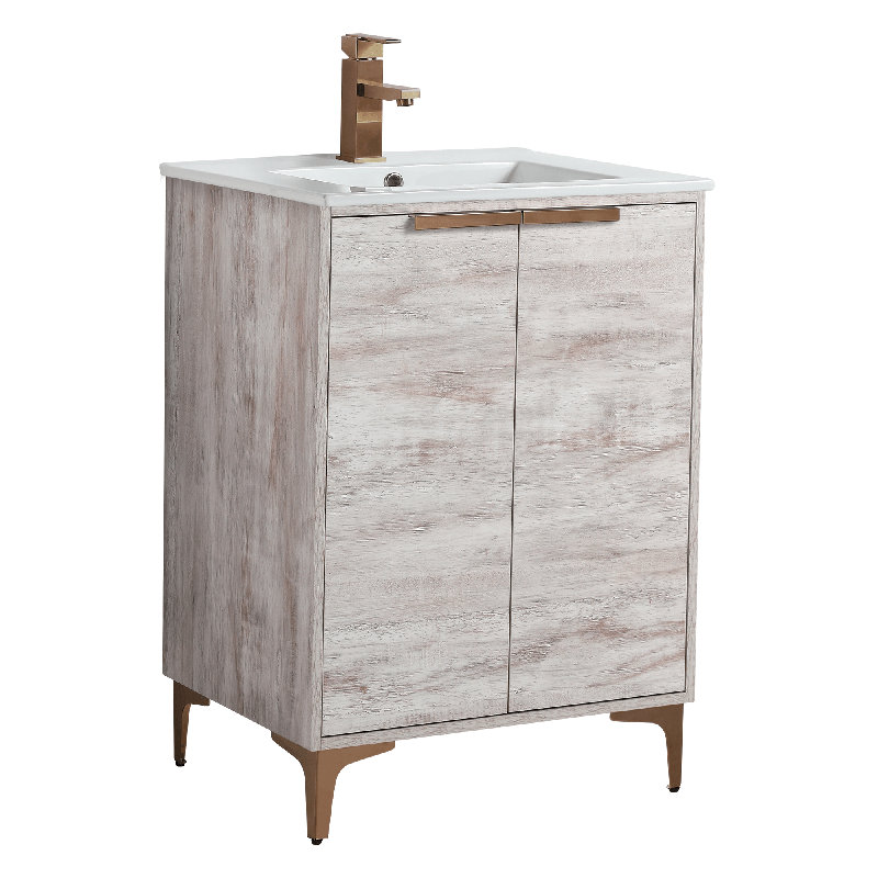 Ensemble de meuble-lavabo simple 24 po Kawamoto, Or mat