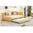 Upholstered Daybed With Trundle Sofa Bed Frame No Box Spring Needed, Linen Fabric-706261092