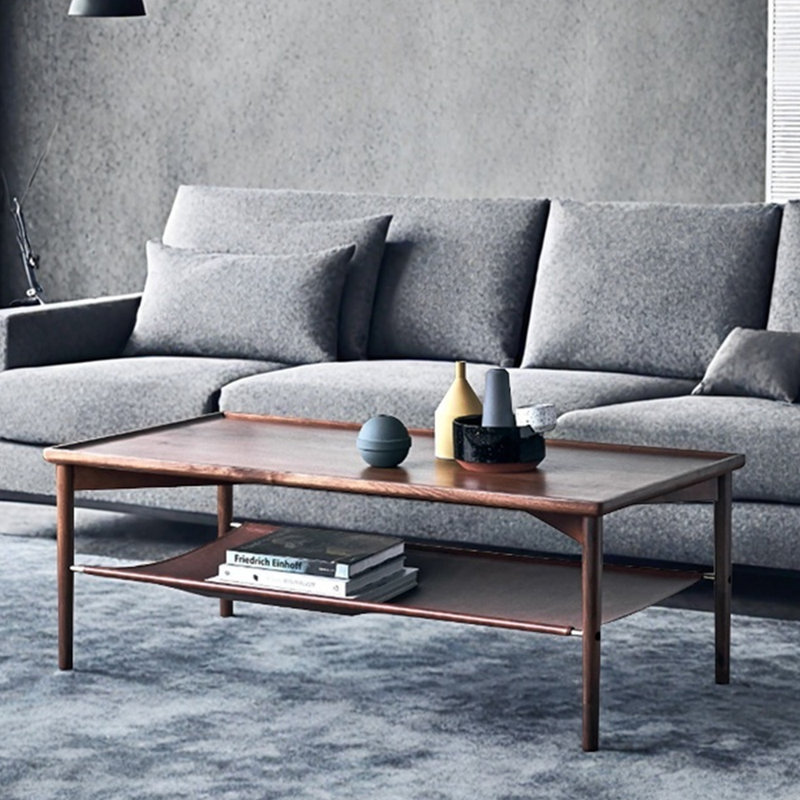 Table basse en bois massif de style rétro minimaliste