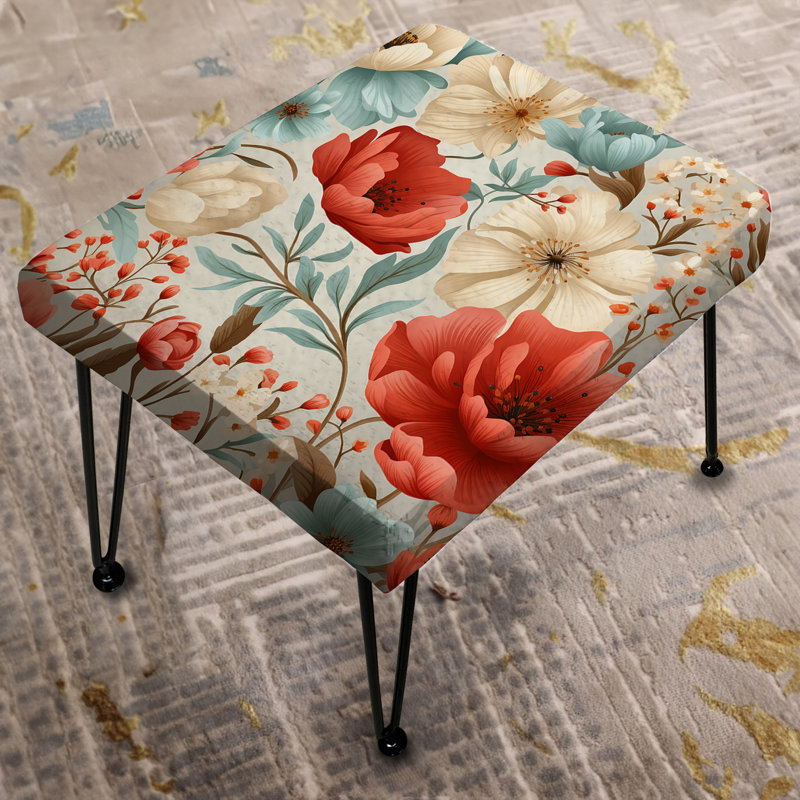Repose-pieds Coral Timeless Garden Flourish - Botanical Rectangle