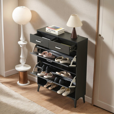16 Pair Flip Down Shoe Storage