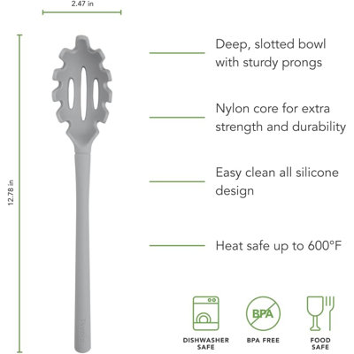 Pince à pâtes Flex-Core tout en silicone gris huître