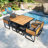 9-Piece Acacia Wood Patio Set with Cushions – Space-Saving Outdoor Dining for 4-505777335