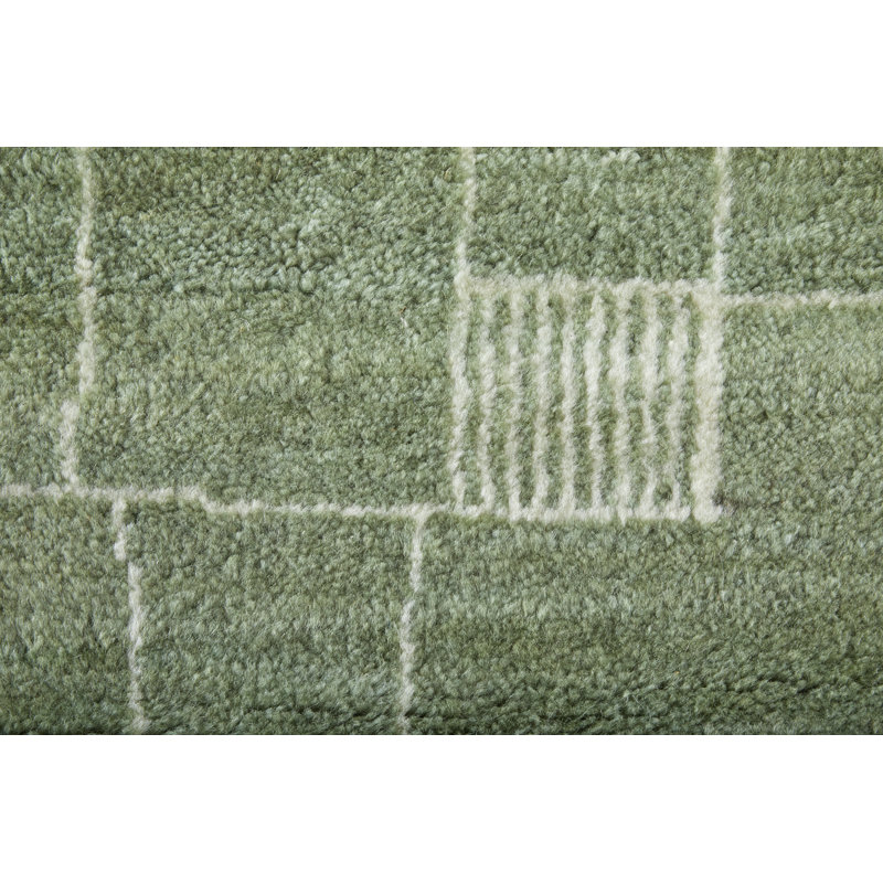 Agape Modern Abstract Green Area Rug, Rectangle 8'6" x 11'6"