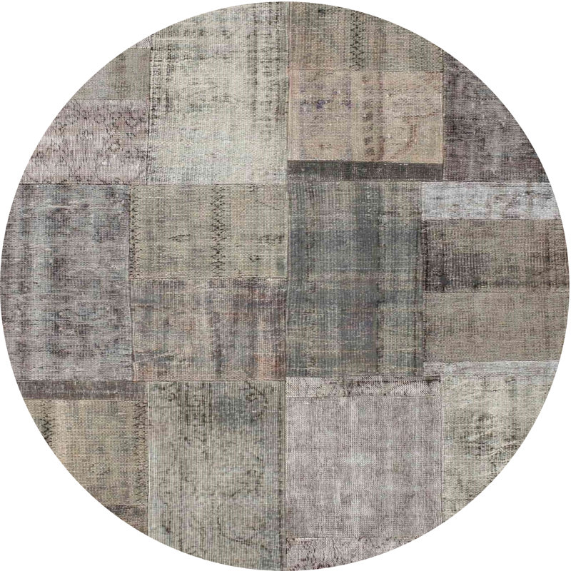 Tapis gris/brun zone contemporaine, Rond 7 pi