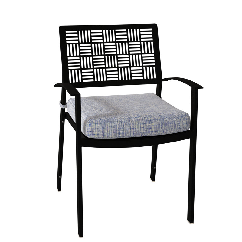 New Century Outdoor Dining Armchair, Textured Black, Denver Scarlett Sunbrella®