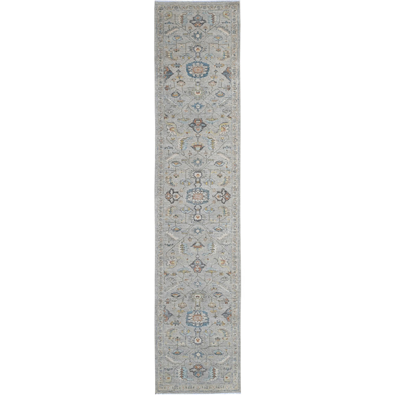 Tapis argent noué à la main de haute qualité