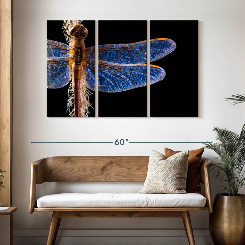Brampt Blue Dragonfly Wings, 32" H x 50" W