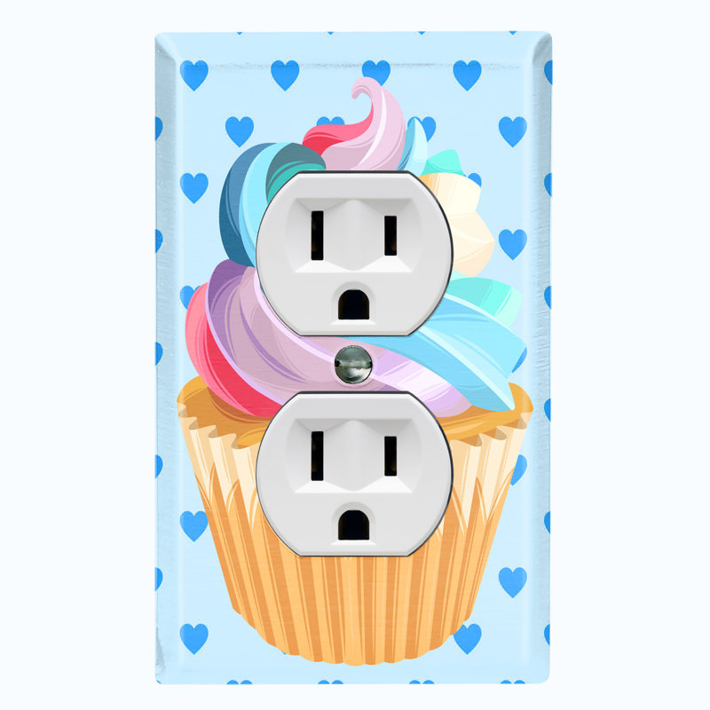 Plaque murale colorée en forme de cœur à pois simple coloré 1-Cupcake