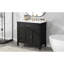Meuble-lavabo moderne 36 po avec rangement, bois d'acacia et lavabo en céramique, style rustique