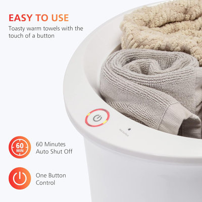 Comfier Towel Warmer Bucket,gifts For Mom,dad,him,her,large Towel Warmers For Bathroom, Hot Towels In 10 Minutes,auto Shut Off, White