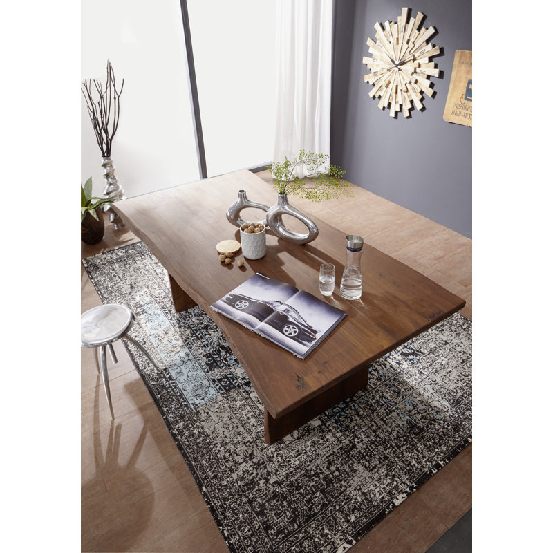Pure Acacia Acacia Solid Wood Dining Table, H76 x L100 x W220cm, Brown