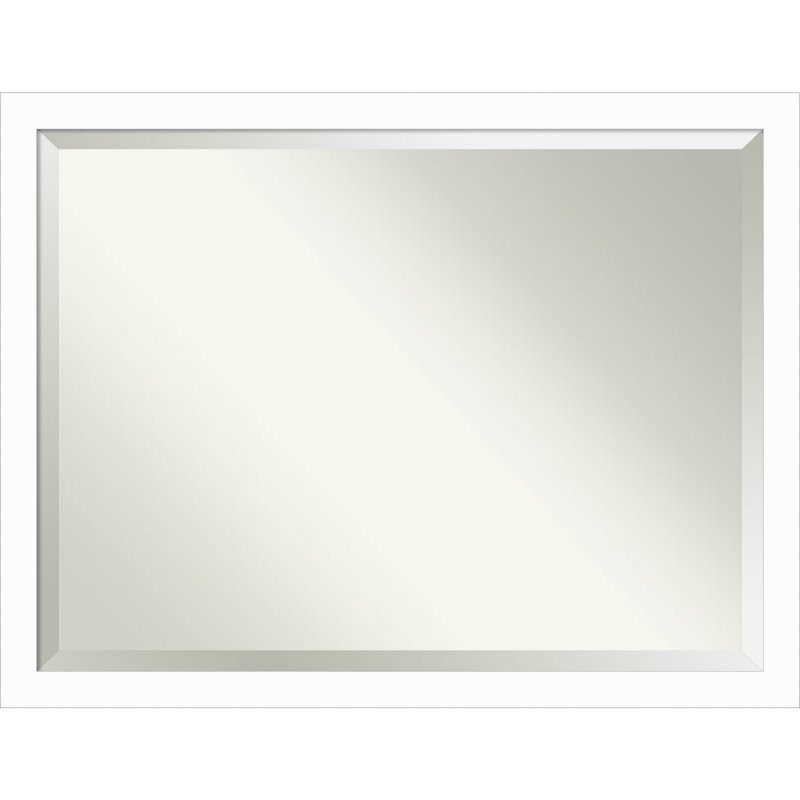 Jimma Wood Wall Mirror, White, 33.5" x 43.5"