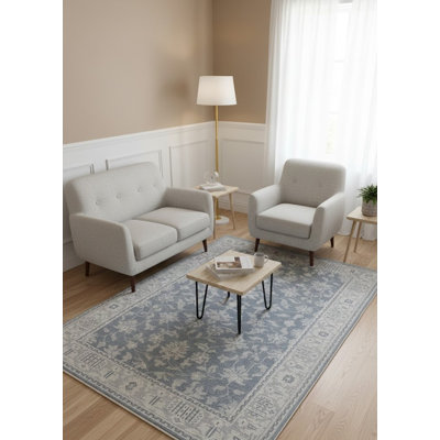 Muted Floral 5X8 Transitional Oriental Rug