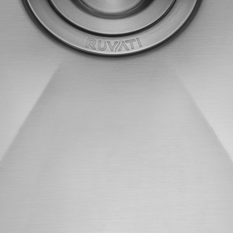 Ruvati Glass Rinser and Sink Combo 30-inch Undermount Stainless Steel Rounded Corners Kitchen Sink