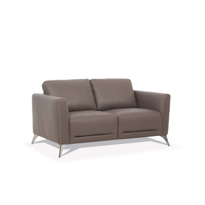 Italian Leather Loveseat with Webbing Seat Construction