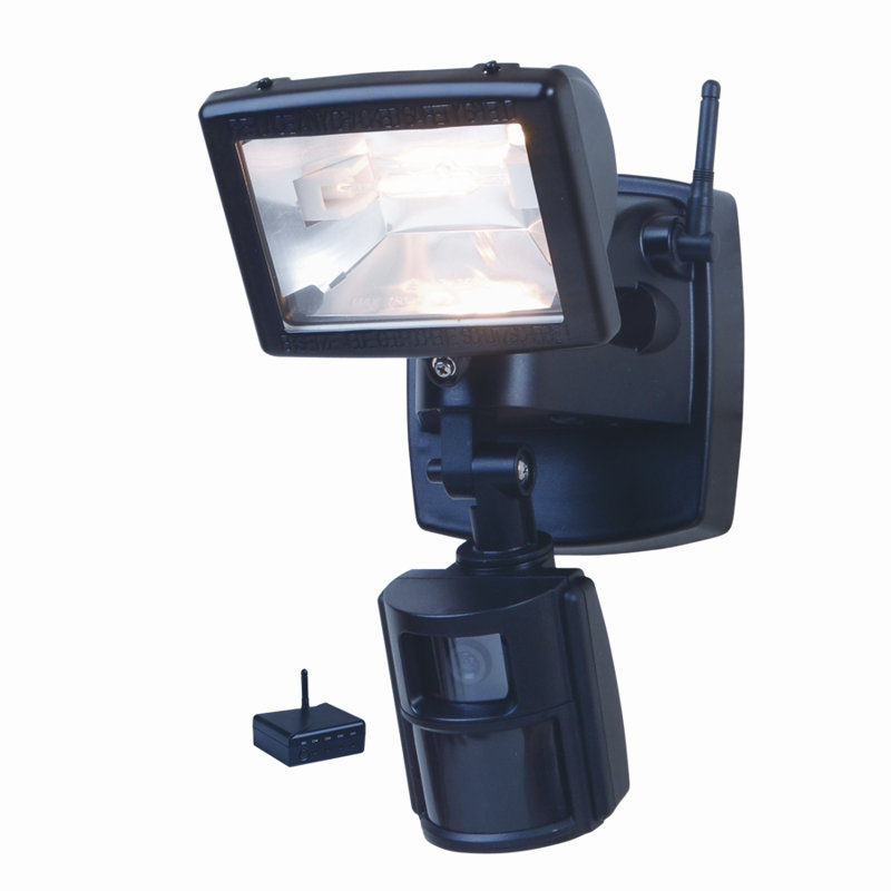 Motion Activated Light with Video Monitor in Black