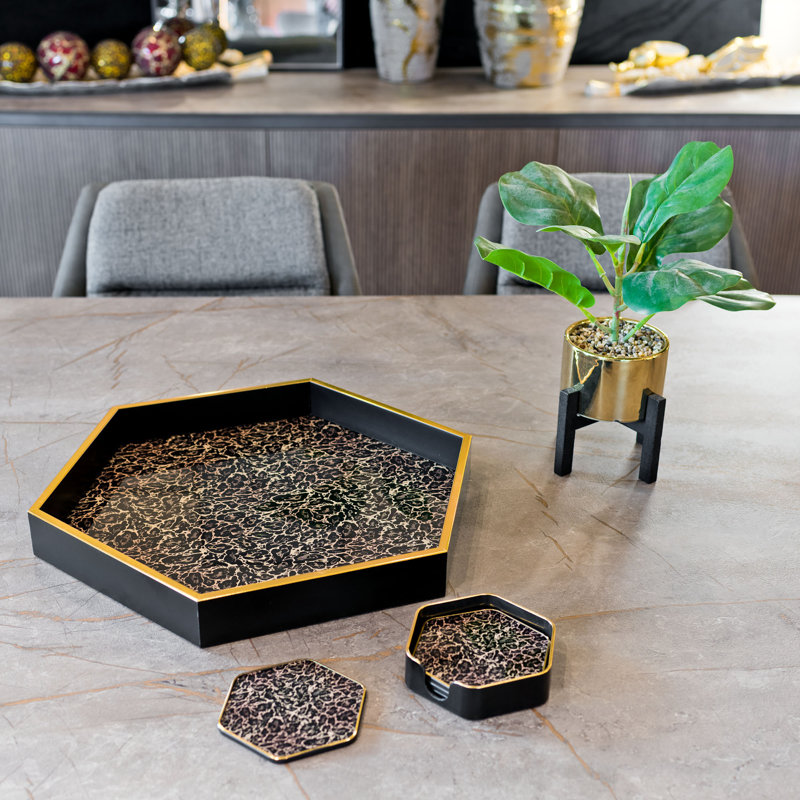 LLB- Hexagon tray - Roxy Leopard