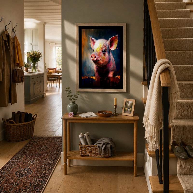 Luminous Pig Modern - Print, A4 - 29.7 x 21.0 cm, Oak